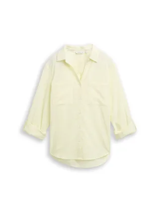 Tom Tailor - Bluse mit Brusttaschen soft lemon - Gr. - 44