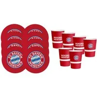 USAopoly Spiel FC Bayern München - Party-Set (8 Pappteller + 6 Pappbecher), Party-Dekoration