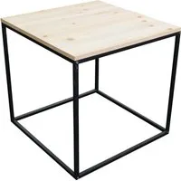 Spetebo Beistelltisch Metall Beistelltisch mit Holz Tischplatte - 45 cm (Inhalt, 1-St., Gestell mit Holzplatte), stabile Qualität