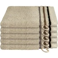Schiesser Waschhandschuh Skyline Color aus 100 % Baumwolle mit eleganter Streifenbordüre, (5-St), MADE IN GREEN by OEKO-TEX®