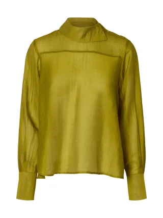 selected men - Bluse mit Stehkragen - SLWConnie grün - Gr. - 34