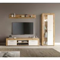 OTTO home Wohnwand AOSTA, Breite 235cm, 3-teilige Wohn-Kombination, (3-St., bestehend aus: Lowboard, Wandboard, Vitrine), Wohnwand, Kombination, Anbauwand, Möbel Set, Schrankwand, Möbel Kombi