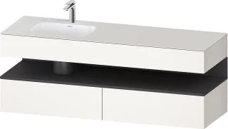 Duravit Qatego Einbauwaschtisch mit Konsolenwaschtischunterbau Weiß Supermatt 1600x500x600 mm - QA47 QA4795049840010
