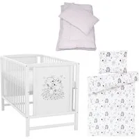 Baby-Delux Komplettbett Babybett Mia Komplettset, 7-tlg., Kinderbett 60x120 cm weiß, Bettset verschiedene Designs