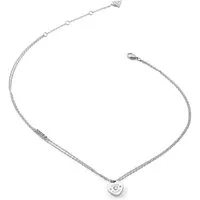Guess Herzkette JUBN05056JWRH, Damen-Halskette Herz-Anhänger