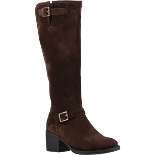 Hush Puppies Heidi Leder Damen Braun Wildleder Stiefel