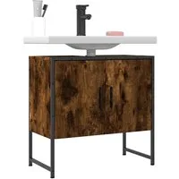 furnicato Waschbeckenschrank Waschbeckenunterschrank 60x33x60 cm in Räuchereiche (1-St) Badschrankschrank mit viel Stauraum und Siphon-Öffnung für das Bad