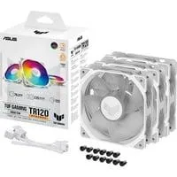 TUF GAMING TR120 ARGB, Gehäuselüfter weiß/transparent, Reverse Blade, 3er Pack, 120 mm