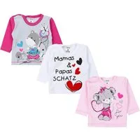 TupTam Rundhalsshirt TupTam Unisex Baby Langarmshirt mit Spruch Aufdruck 3er Set