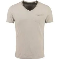 Key Largo T-Shirt Water vintage Look uni Basic MT00780 V-Ausschnitt unifarben kurzarm slim fit