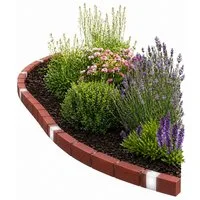 HTI-Living Beetumrandung Beetumrandung Nessa Solar, LxH: 23.3x4.5 cm, Set, Beetumrandung mit 10 Modulen inkl. Solarbeleuchtung, Beetbegrenzung Beeteinfassung Rasenkante