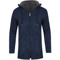 Allthemen Cardigan Herren Strickjacke mit Kapuze Lang Gefüttert Grobstrick Cardigan