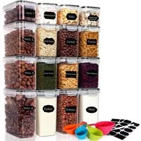 CALIYO Vorratsdose 16 Set Vorratsdosen Küche Behälter, Aufbewahrungsbox Mit Deckel, Polyprophylen (PP), (16-tlg., Polyprophylen (PP) Vorratsdosen für alle trockenen Lebensmittel), Vorratsgläser zur Aufbewahrung von Nudeln und Müsli