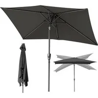 Clanmacy Sonnenschirm Sonnenschirm 140x210cm knickbar Balkonschirm Gartenschirm UV50+ Grau, LxB: 210x140 cm, Stabiler knickbar/für Garten, Balkon, Terasse/Sonnenschutz
