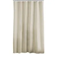 Sanixa Duschvorhang Textil Badewannenvorhang Vorhang Dusche beige waschbar inkl. Ringe Breite 200 cm (inkl. Vorhangringe), hochwertige Qualität mit Ringen