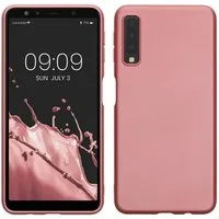 kwmobile Handyhülle Handyhülle für Samsung Galaxy A7 (2018) Hülle, Silikon Case metallisch schimmernd - Schutzhülle Cover