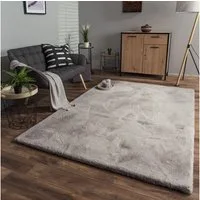TT Home Teppich Diele, Esszimmer, Flur, Kinderzimmer, Schlafzimmer, Wohnzimmer, Rechteckig, Höhe: 39 mm, Wohnzimmer Hochflor Teppich Langflor Soft Kaninchenfell Fell Imitat We