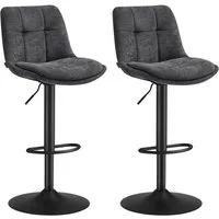 VASAGLE Barhocker Barstühle (Set, 2 St), höhenverstellbar, drehbar, Flanell