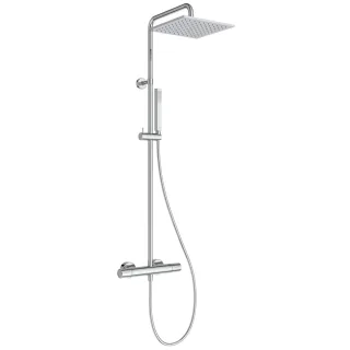 Ideal Standard Duschsystem Ceratherm T25M mit Thermostat Stick-HB und eckiger Kopfbrause Chrom, A849 A8490AA