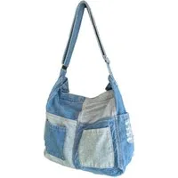 Einkaufszauber Handtasche Beutel Shopper Handtasche Echte Jeans - (mit Schultergurt), Aus echtem Denim Jeansstoff genäht
