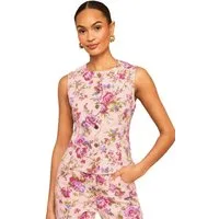 Love & Roses Anzugweste Love & Roses Weste mit Bogenkante (1-tlg)