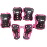 Best Sporting Ellenbogenschutz Schützer Set Girls bis 50 kg pink/schwarz Größe M 7 Teile