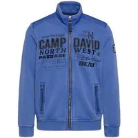 CAMP DAVID Sweatjacke mit Ripstop-Details und Label-Applikationen flight blue