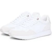 Tommy Hilfiger MONOGRAM MIX MATERIAL RUNNER Plateausneaker, Freizeitschuh, Halbschuh, Schnürer mit seitlichem Logoschriftzug