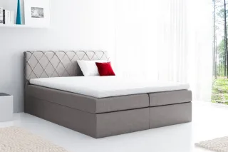 Boxspringbett Schlafzimmerbett GRETA 180x200cm Stoff Grau