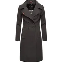 Navahoo Wintermantel Wooly edler Damen Trenchcoat in Wollmantel-Optik