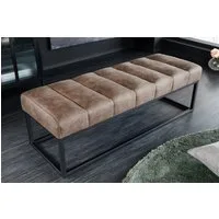 riess-ambiente Sitzbank PETIT BEAUTÉ 110cm vintage taupe / schwarz (Einzelartikel, 1-St), Flur · Microfaser · Metall · Schlafzimmer · Design