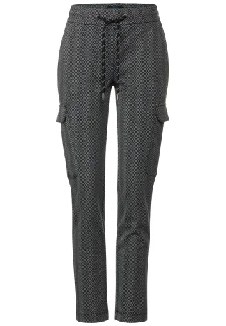 CECIL - Casual Fit Cargohose Black - Gr. - 28