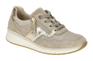 Gabor 66.306 Beige Oasi/Muschel Gold Sneaker K-Weite Echtleder Comfort