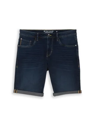 Tom Tailor - TTJOSH REGULAR SLIM Jeans Shorts mit Superstretch dark stone blue black denim - Gr. - 30