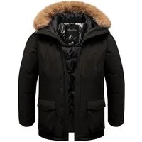 Amaci&Sons Winterjacke NORWALK Winterjacke Herren Gefütterte Dicke Glanz Winter Jacke Mantel Parka mit Kapuze