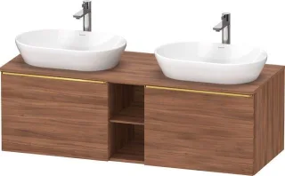 Duravit D-Neo Konsolenwaschtischunterbau wandhängend Nussbaum Matt 1400x550x459 mm - DE4950B34790000 DE4950B34790000