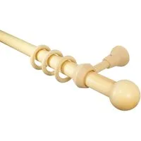 iso-design Gardinenstange 28 mm Holz Natur lackiert Endstück Kugel, Ø 28 mm, 1-läufig, Fixmaß, Holz