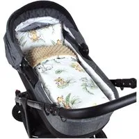 Kinderdecke BABYLUX Babydecke MINKY 2Set Kuscheldecke Decke 75 x 60cm Kinderwagen, BabyLux, MP124 - Beige + Safari