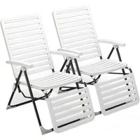 COSTWAY Gartenliege Liegestuhl, 2 St., 7-Fach verstellbar, klappbar