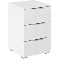 OTTO home Nachtkommode Nachttisch Nachtschrank Nachtkonsole AGORDO mit Glasfront (in zwei Griff-Farben, Breite 40 cm), mit 3 geräumigen Schubladen für viel Stauraum MADE IN GERMANY