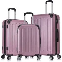 Flexot Hartschalen-Trolley F-2045 Kofferset, 360° Rollen, robuster Reisekoffer, Bordcase, 4 Rollen, Robuster und moderner Koffer mit vier 360° Rollen und Zahlenschloss