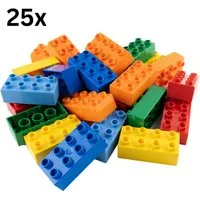 LEGO® LEGO® DUPLO® 2x4 Steine Bausteine Bunt Gemischt - 3011 NEU! Menge 25x Spielbausteine, (Bausteine, 25 St., Kreativ-Set), Made in Europe