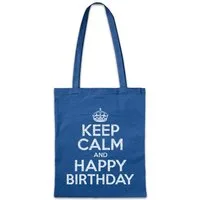 Urban Backwoods Beuteltasche Keep Calm And Happy Birthday Stofftasche Geburstag Party Feier (1-tlg), Geschenk Alles Gute Zum