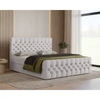 MOEBLO Boxbett Bett 12 (Luxusbett im Chesterfield-Design, 180x200 cm, Velours-Bezug, Hoher Schlafkomfort, modernes Velours-Design mit Steppung Polsterbett Kontinentalbett, dekorativem Kopfteil, aus Samt, inklusive Topper und Bettkasten), (BxHxT):144/