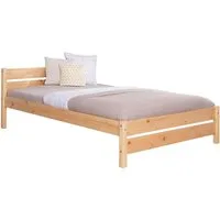 Ticaa Bettgestell Massivholz Einzelbett "Bora" Kiefer Natur