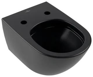 Villeroy & Boch Tiefspül-WC Antao 370x560x355mm Rund wandh. Abg. waagr. m. TwistFlush Pure Black c+ 4674T0R7