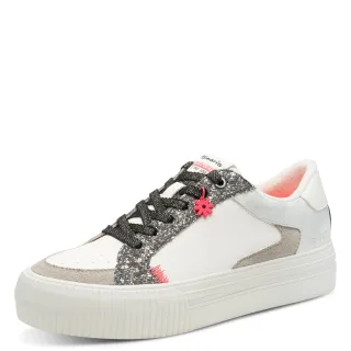 Tamaris - Da.-Schnürer white/silver - Gr. - 37