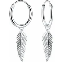 ALEXANDER YORK Paar Creolen CHARM-FEDER, 2-tlg., 925 Sterling Silber