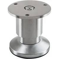 SO-TECH® Möbelfuß ALPHA, belastbar bis 250 kg, höhenverstellbar bis 15 mm, (1-St), Höhe 50 mm, Aluminium gebürstet
