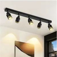 ZMH Deckenstrahler 5 Flammig Schwenkbar 355° Modern Deckenspots für Büro Schlafzimmer, Drehbar 180°, ohne Leuchtmittel, Metall Flurlampe GU10 Deckenlampe für Esszimmer